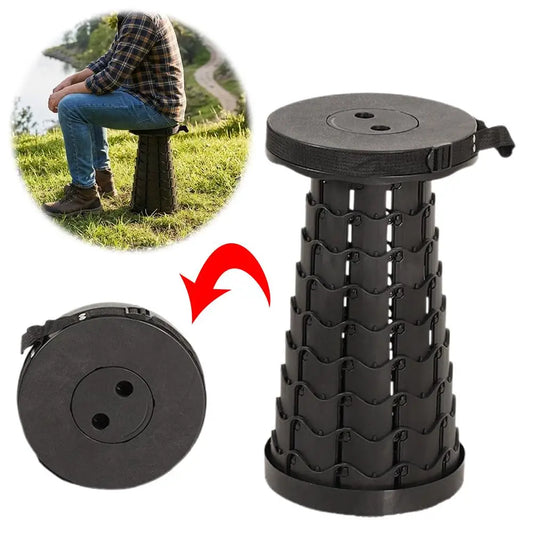 Foldable Telescopic Stool Lightweight Camp Chair Portable Camping Seat Adjustable Height Stool for Outdoor Fishing Hiking Picnic Peaceful Pleasures Health and Wellness