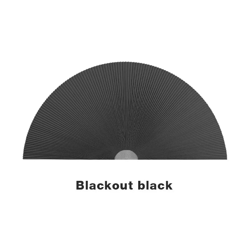Semi-Circular Honeycomb Blinds Arched Windows Light Filtering Trimmable Shades Custom Fit Half-Round Window Coverings Privacy Peaceful Pleasures Health and Wellness Blackout Black Radius 91cm 160 hole