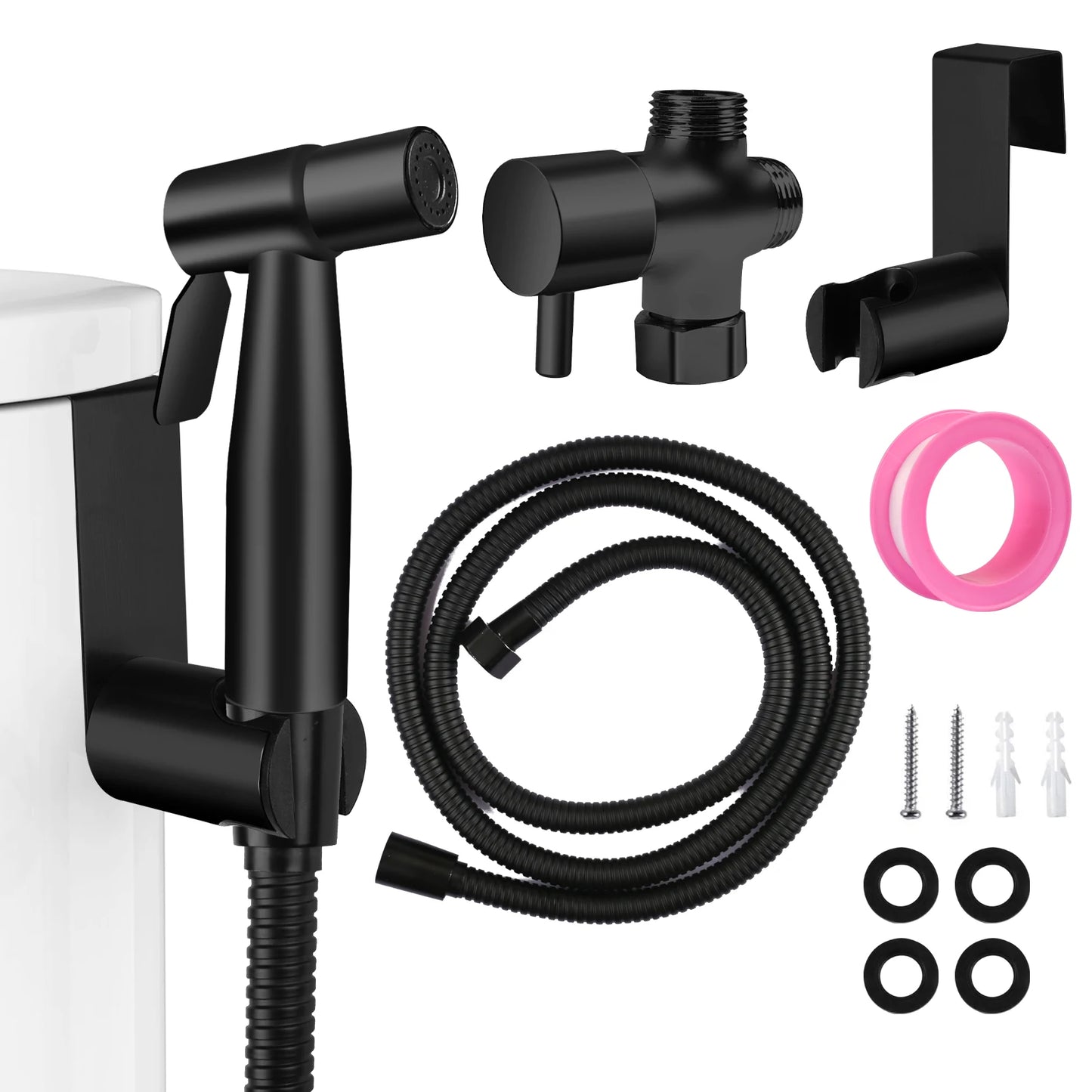 Stainless Steel Faucet Spray Gun Handheld Toilet Bidet Faucet Stainless Steel Hand Bidet Sprayers Brushed Water Sprayer Peaceful Pleasures Health and Wellness USA Single Control