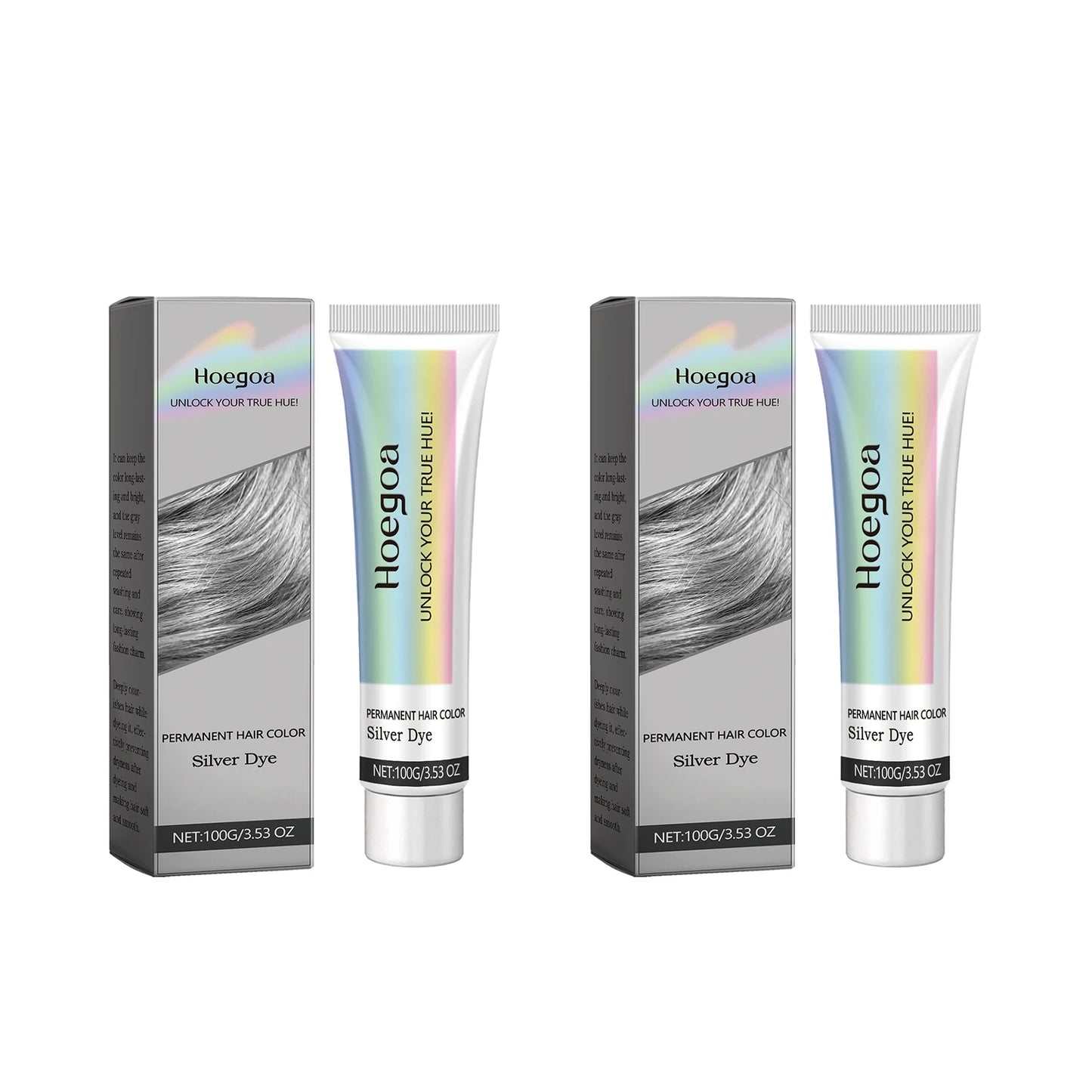 Gray Color Hair Dye Cream Light Color Silver Hair Long-Lasting Color Lock Shiny Hair Unisex Smoky Punk Style Hair Dyeing Cream Peaceful Pleasures Health and Wellness 200g boxed