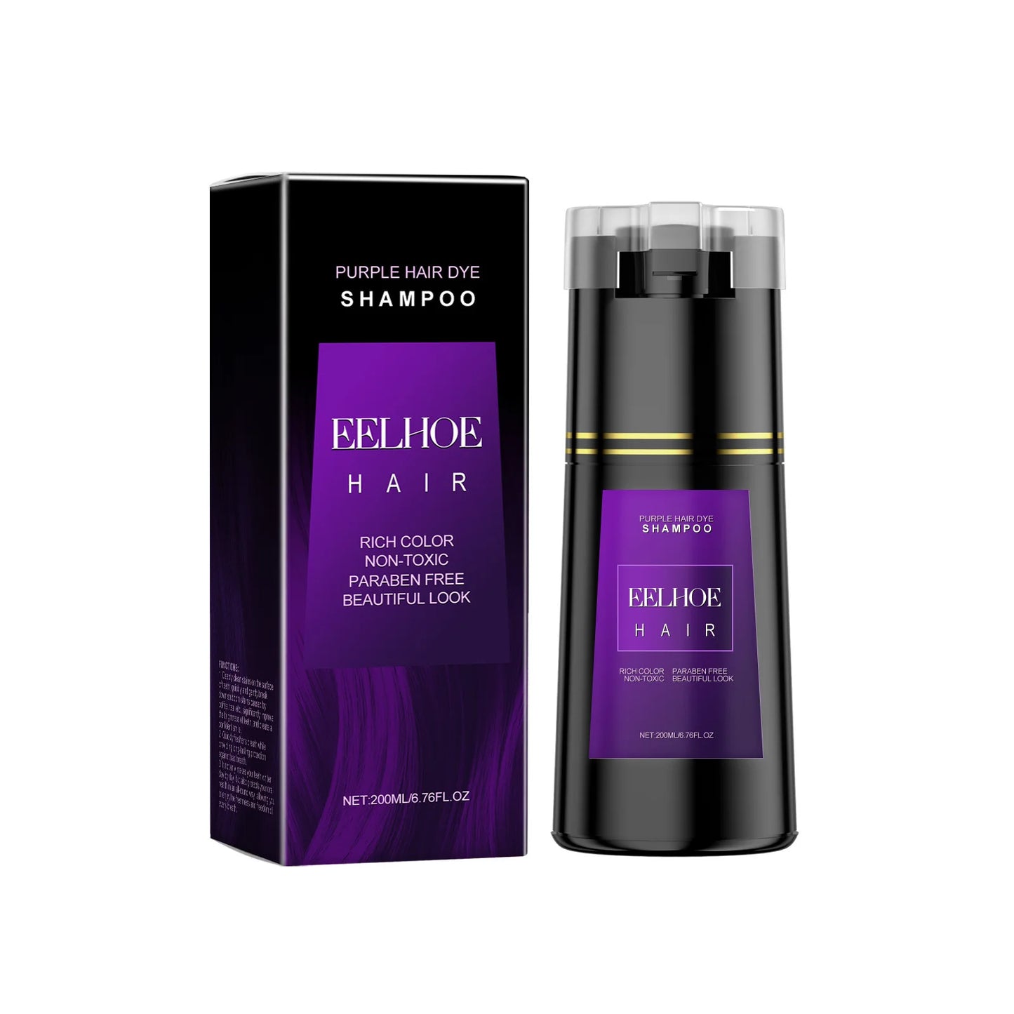 DIY Color Depositing Hair Shampoo Collection - Plant Extract Infused, Gentle & Easy to Color, Trendy Hair Dye Shampoo Peaceful Pleasures Health and Wellness Purple