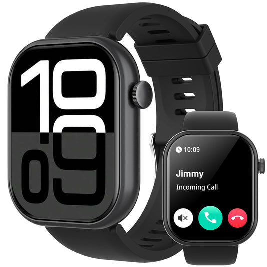 LOMAXFR Unisex Smart Watch – 2.01" HD, Wireless Calls & Sports Smart Watch Peaceful Pleasures Health and Wellness G20-Black
