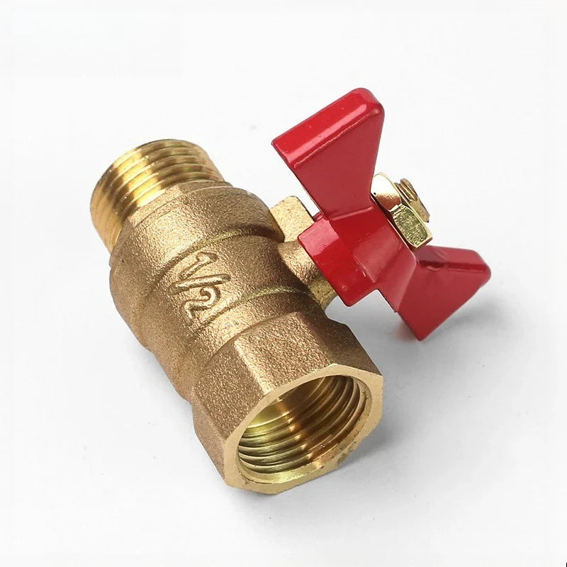 Brass Butterfly Handle Ball Valve 1/4"–3/4" Female Thread Shut-Off