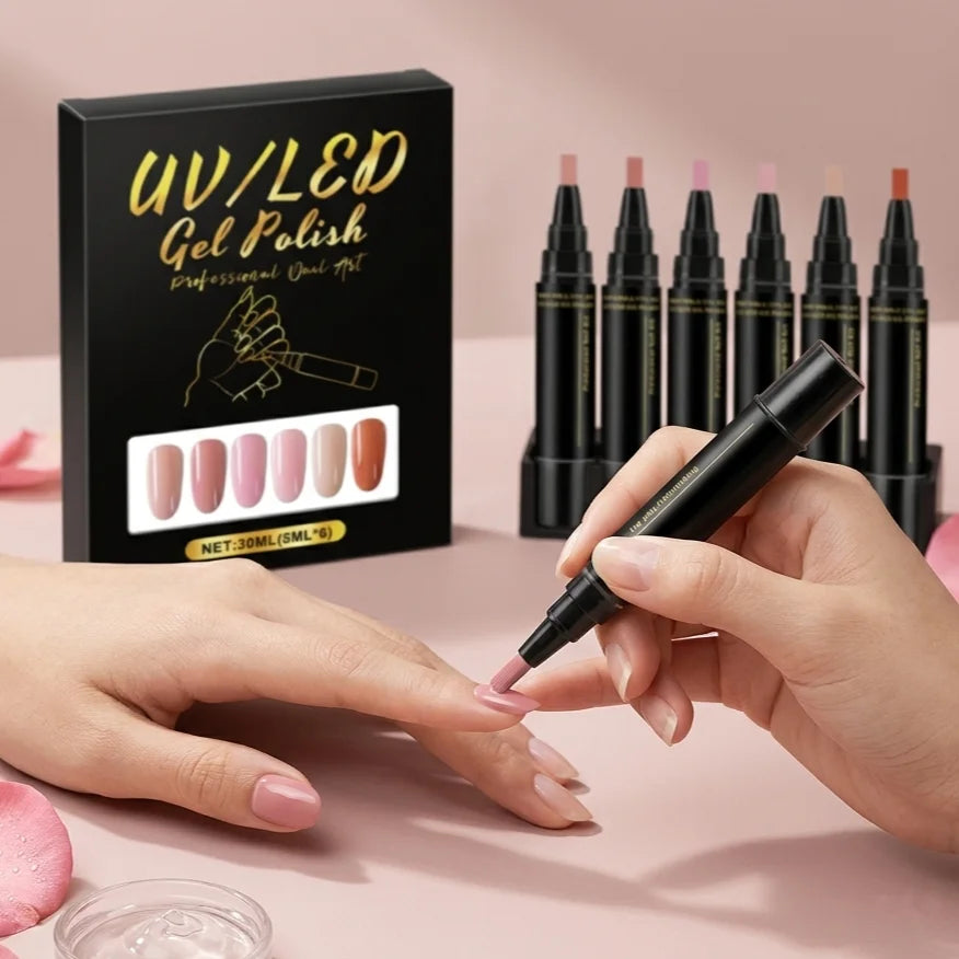 6 Color DIY Nail Art Pens High Pigment Quick Dry Free Draw Design Decorate Nails Safe Gentle Waterproof Nails Art Oil Pens Kit Peaceful Pleasures Health and Wellness