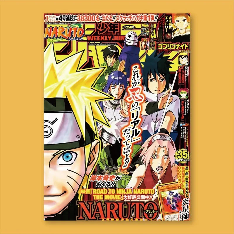 Frameless Naruto Manga Cover Bedroom Dormitory Esports Room Decoration Painting Frameless HD Wall Decoration Painting Peaceful Pleasures Health and Wellness SA-051-07 55x75cm
