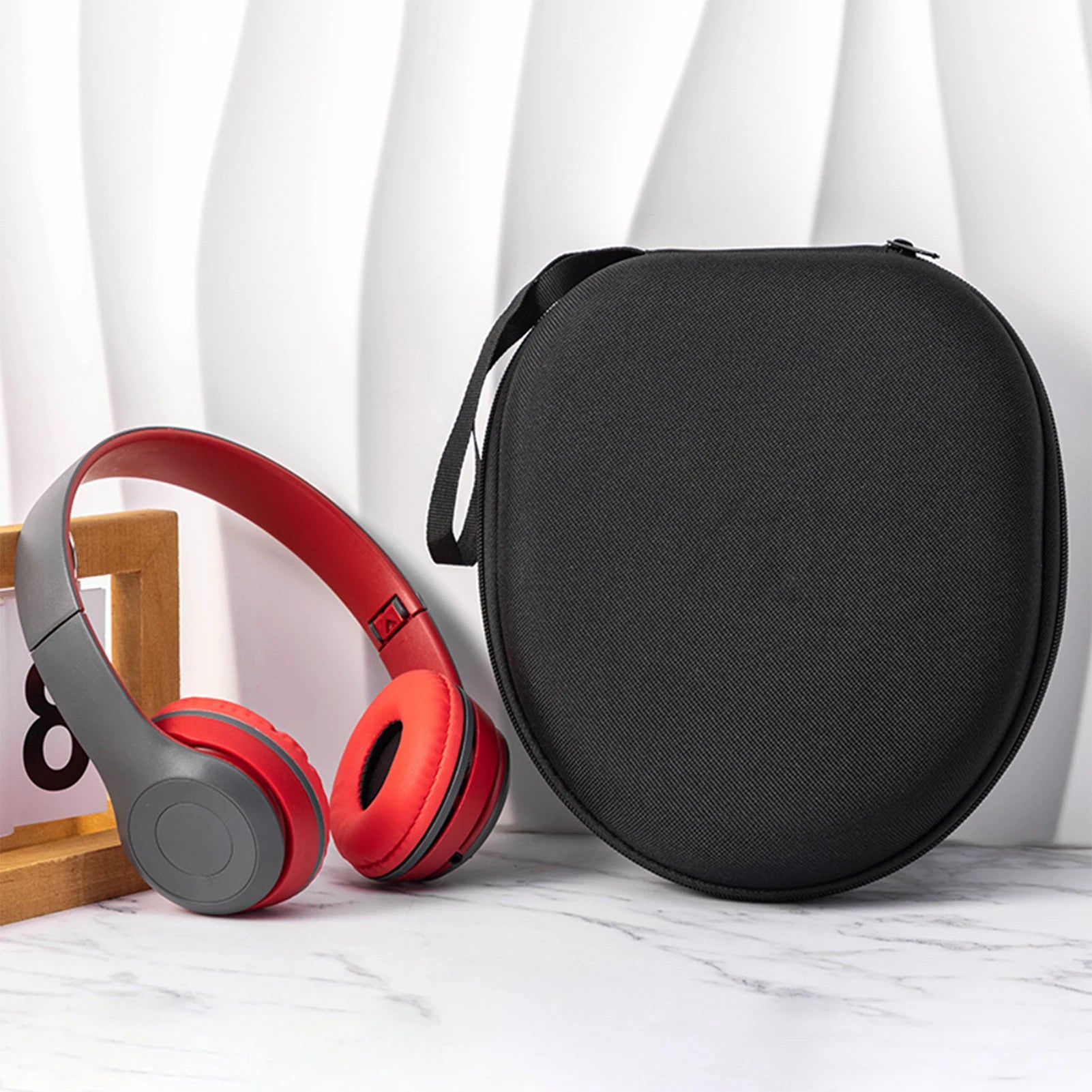 1Pcs Shockproof Headphone Storage Bag with Zipper Protective Earphone Carrying Case Holder for Carrying On and Over Ear Studio Peaceful Pleasures Health and Wellness