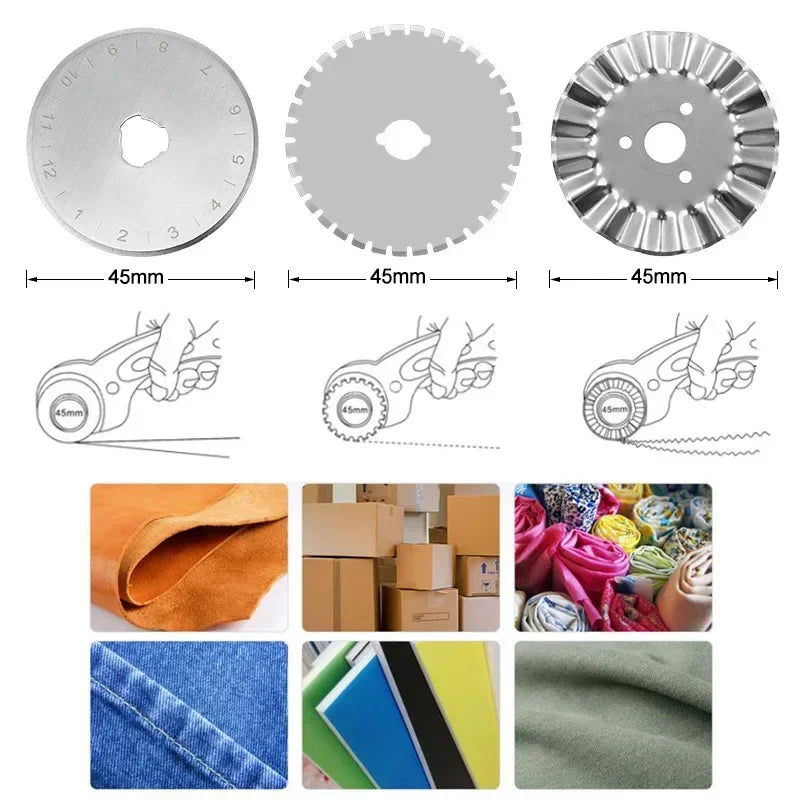 45MM Leather Craft Rotary Cutter Leather Cutting Tool Leather Craft Fabric Circular Blade Knife DIY Patchwork Sewing Quilting Peaceful Pleasures Health and Wellness