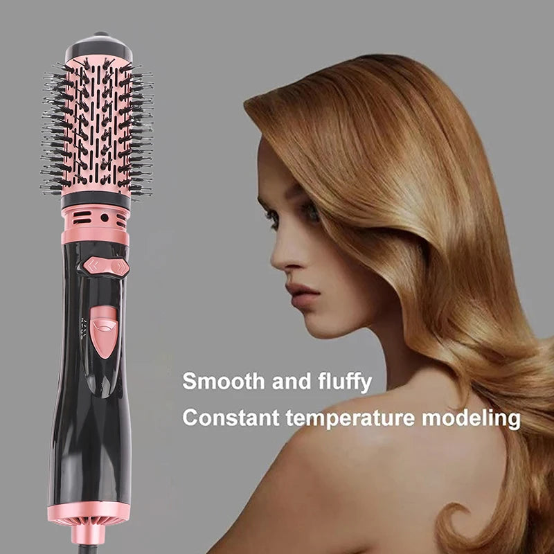 Hair Dryer Brush 2 In 1 Hot Air Spin Brush Curling Straightening Styling Auto-Rotating Ionic Round Blow Hair Dryer Volumizer Peaceful Pleasures Health and Wellness