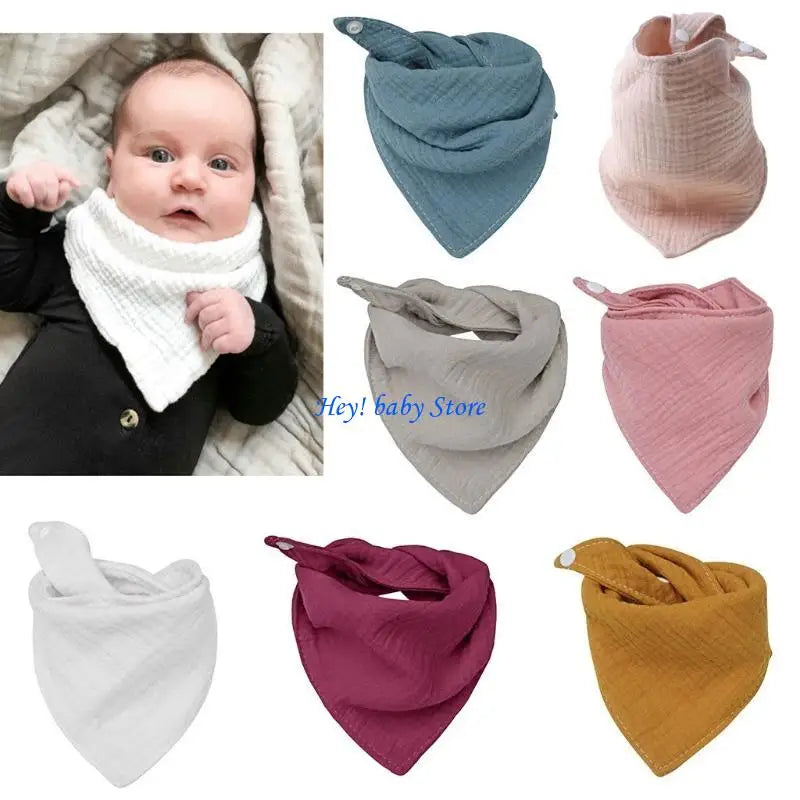 Soft Cotton Triangular Baby Bib | Breathable Drool Feeding Scarf