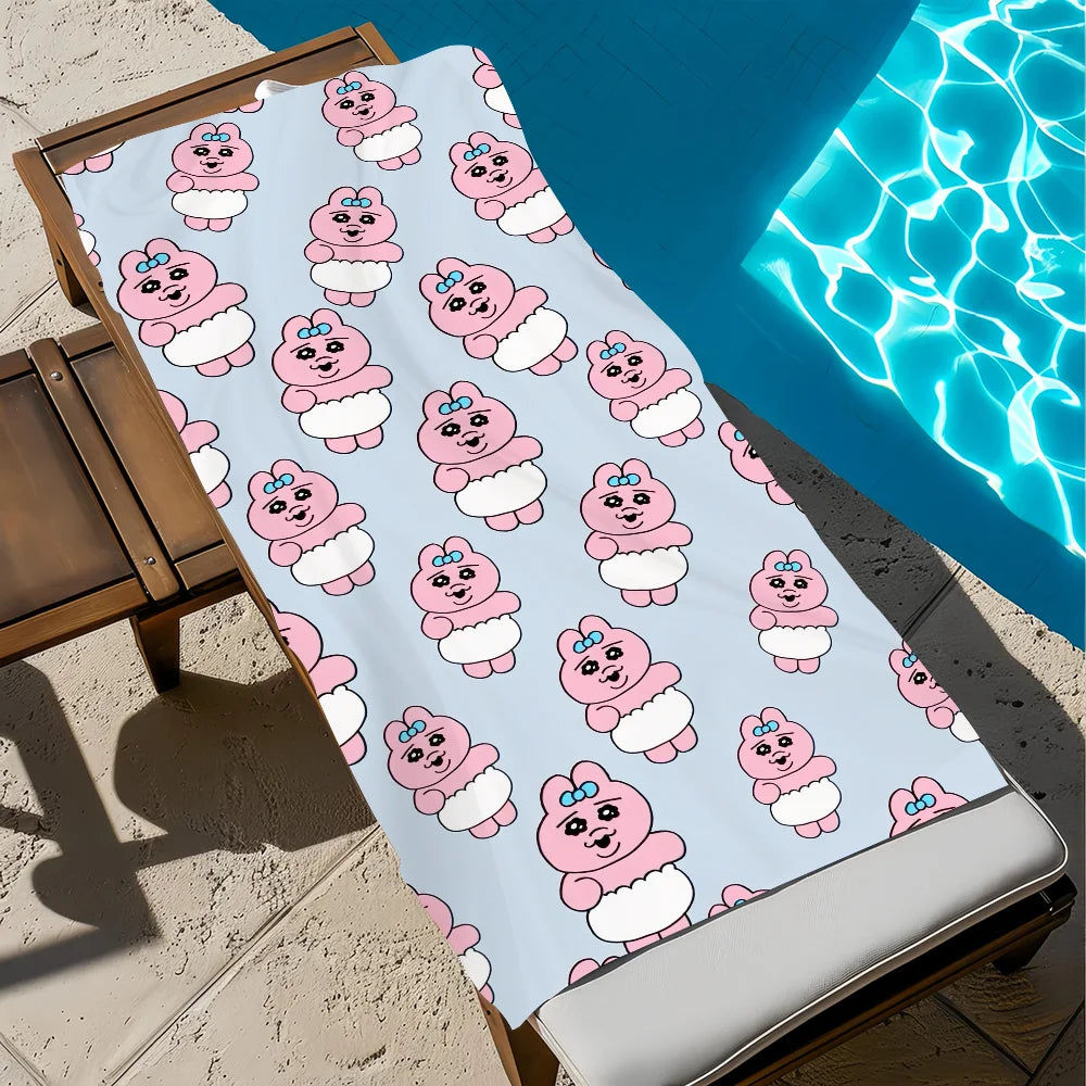 Anime Rabbit Quick-Dry Beach Towel | Soft Pool & Travel Towel Quick-Dry Beach Towel Peaceful Pleasures Health and Wellness z6 STJ150x260CM