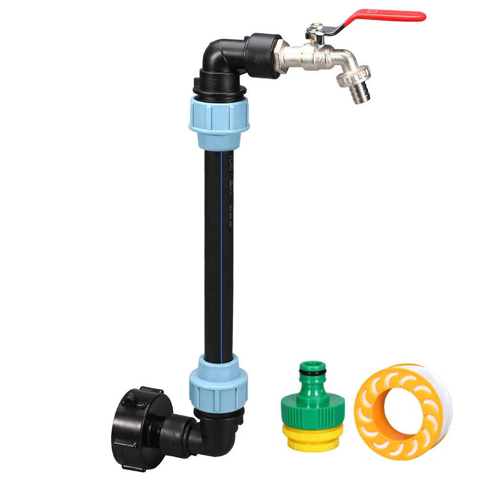 3 Gooseneck IBC Tank Adaptor Outlet Valve Coarse Thread 2 Way Brass