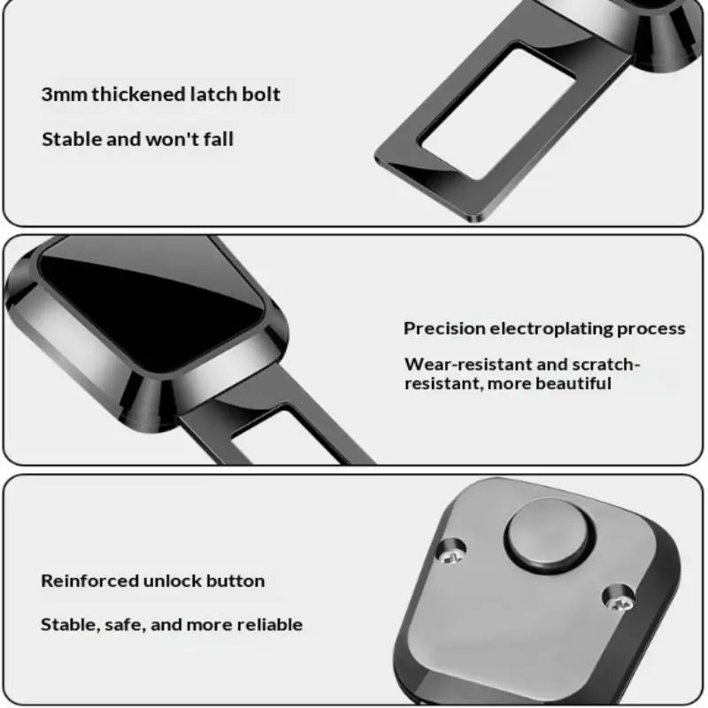 Zinc Alloy Car Seat Belt Buckle Extender | One-Button Release
