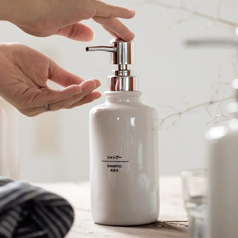 Ceramic Liquid Soap Dispensers, Emulsion Sub Bottl, Latex Bottles, Bathroom Accessories Set, Wedding Gift, 1piece Peaceful Pleasures Health and Wellness