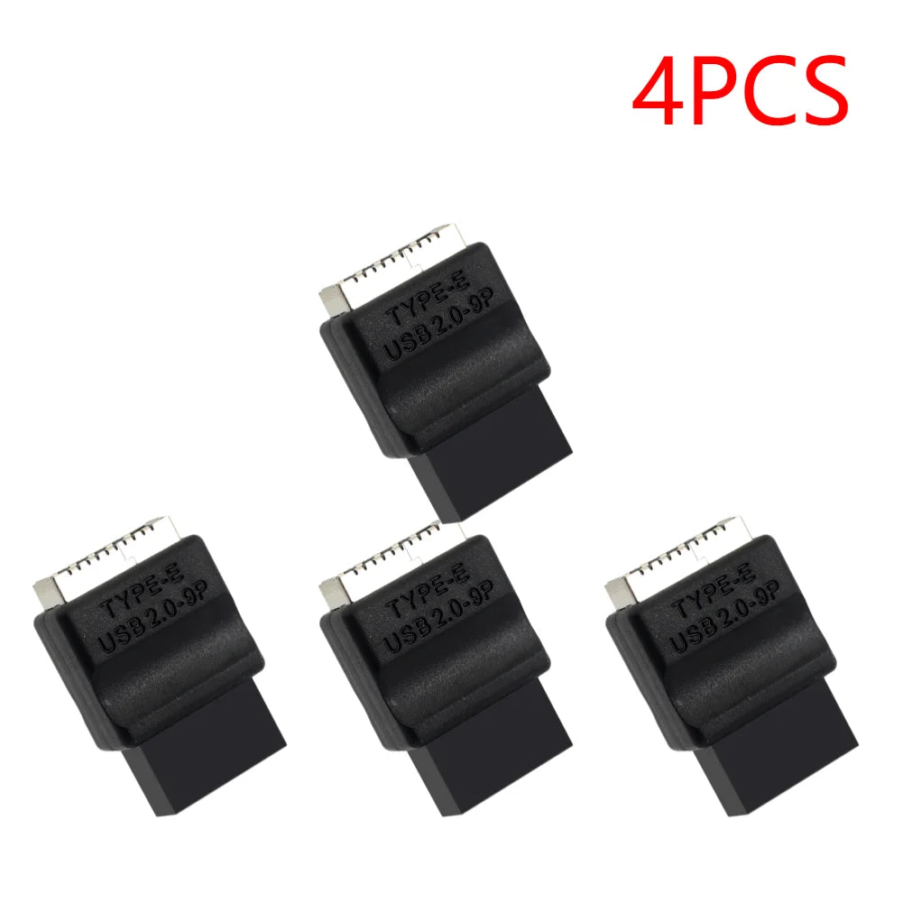 Motherboard USB 2.0 9-Pin To Type-E Front Panel Header Extension Adapter Male To Female Adapter for Desktop PC Peaceful Pleasures Health and Wellness 4PCS