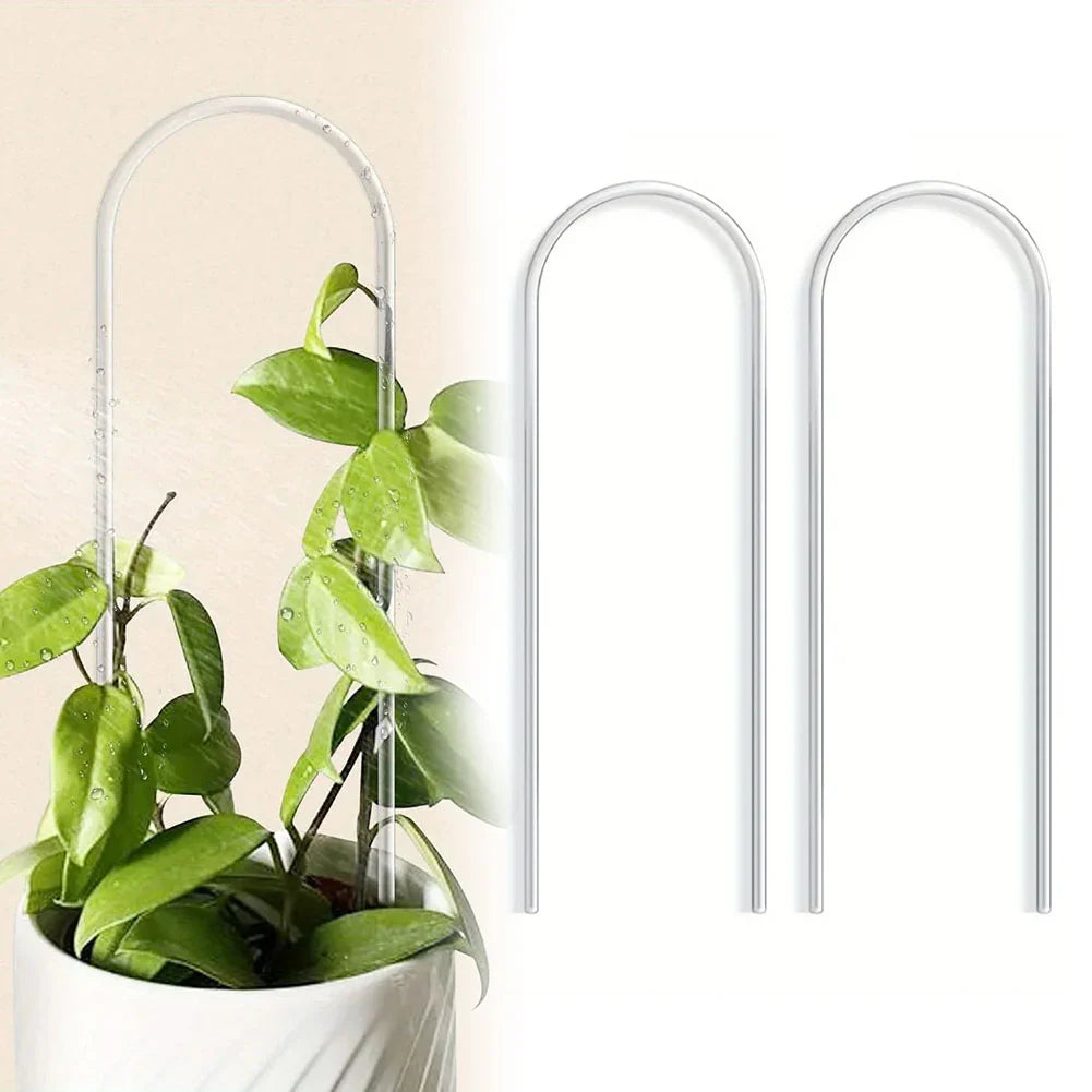 2pcs U-Shaped Acrylic Plant Climbing Frame & Support Stakes