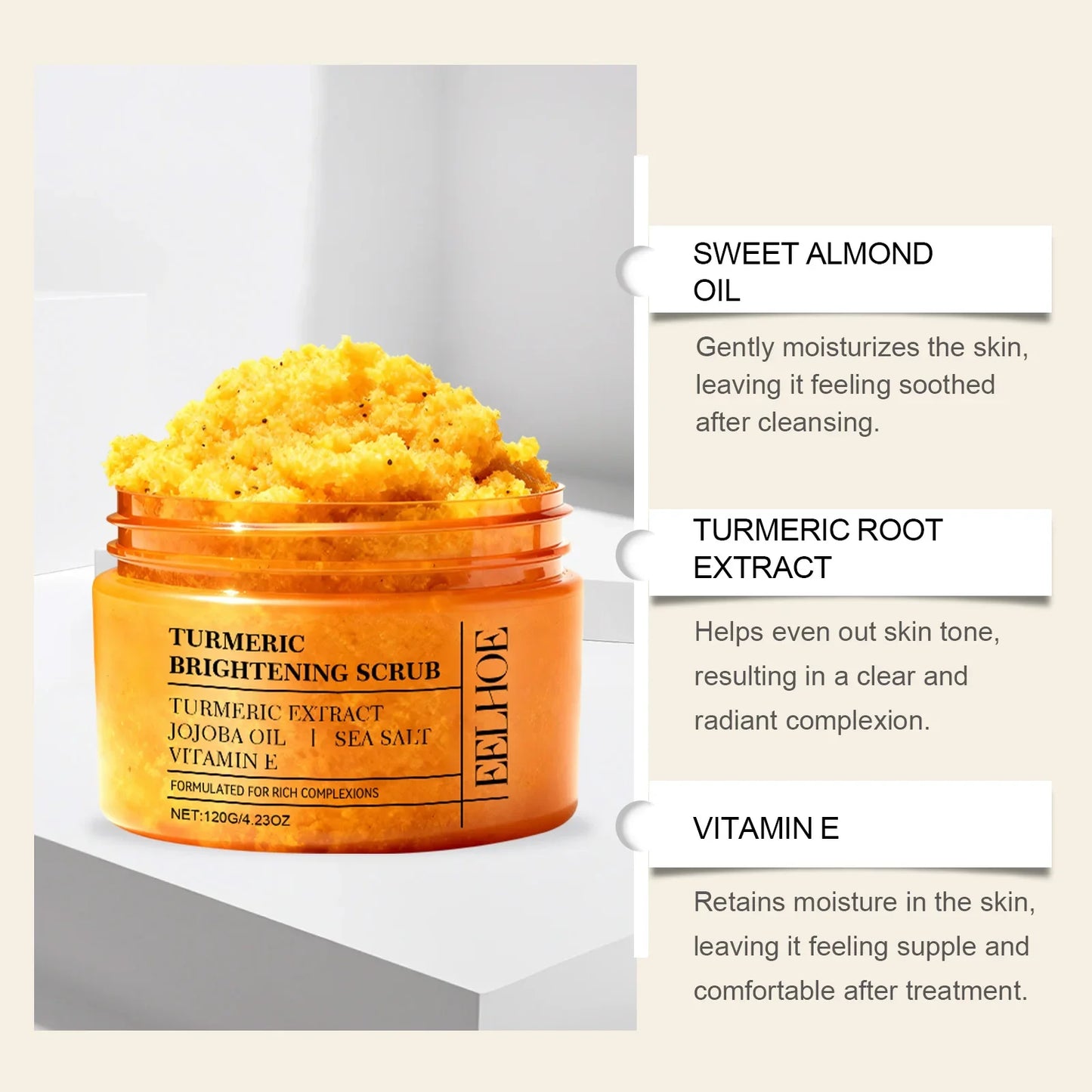 Turmeric Body Scrub – Hydrating & Smoothing Cream | 120g
