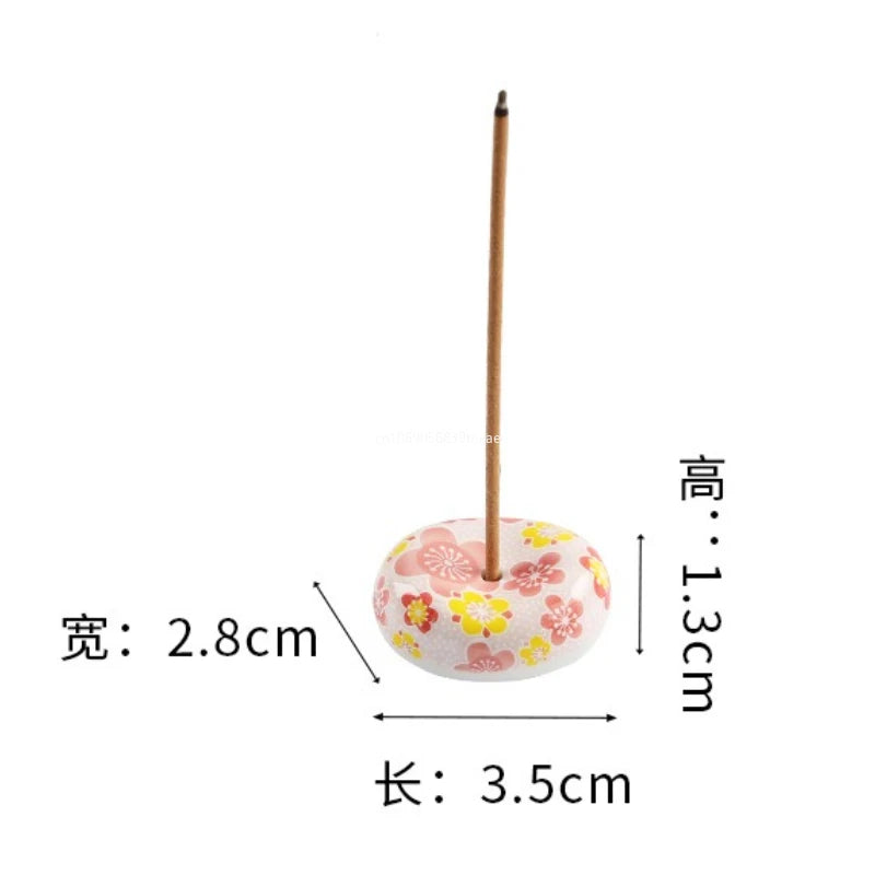 Cherry Blossom Incense Burner Home Ceramic Decor Stick Holder Aromatherapy Censer Office Teahouse Ornament Home Decor 방향제 Peaceful Pleasures Health and Wellness