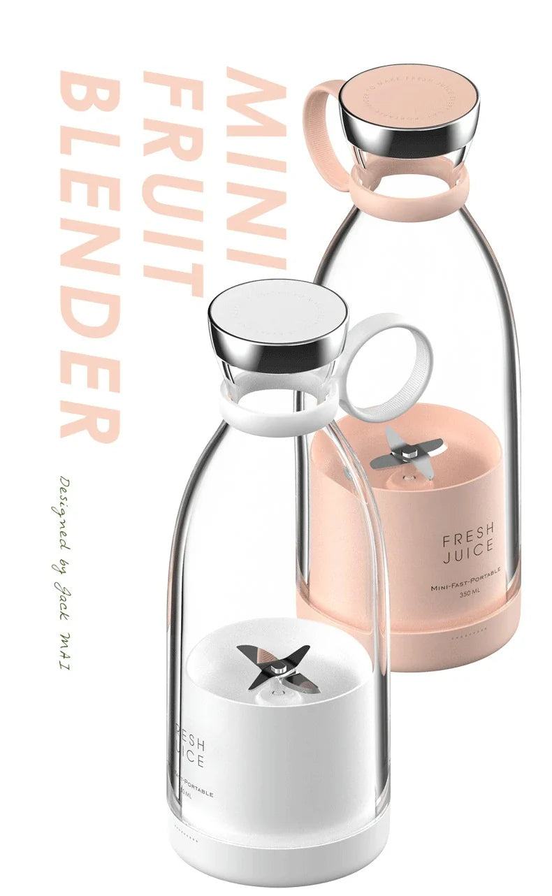 GUOHE Portable Rechargeable Blender Cup 350ml | 4-Blade Juicer