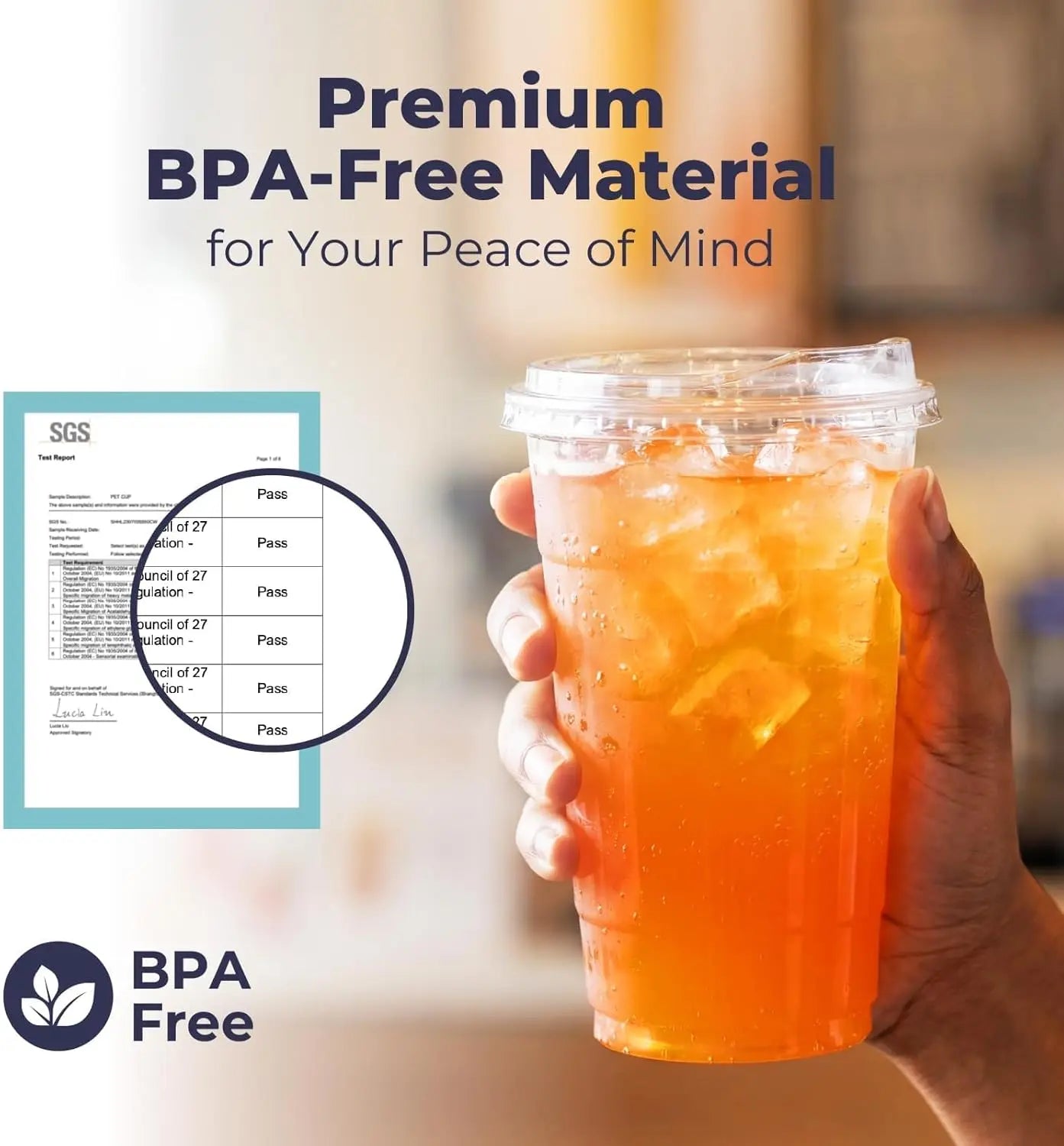 100 Pack 12/16/20/24 oz Clear Plastic Cups with Strawless Sip Lids Disposable Coffee Cups with Lids To Go Cups for Iced Coffee Peaceful Pleasures Health and Wellness