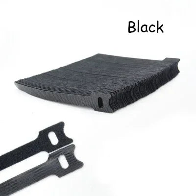 Self-Adhesive Hook & Loop Cable Ties 30pcs – Reusable Nylon Cable Tie Fastener Peaceful Pleasures Health and Wellness Black 30Pcs Length 15cm