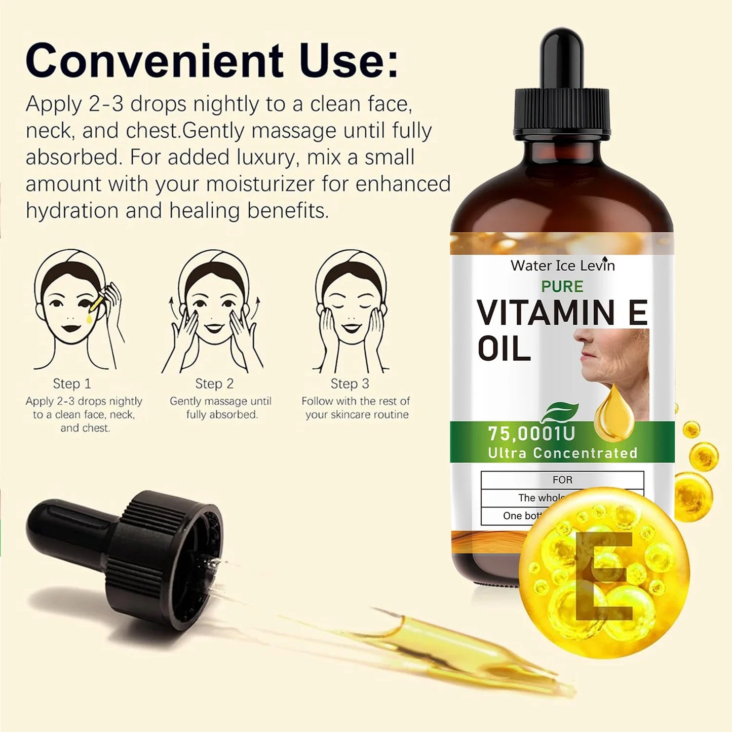 100ml Vitamin E Essential Oil – Skin, Hair, Body & Nail Care