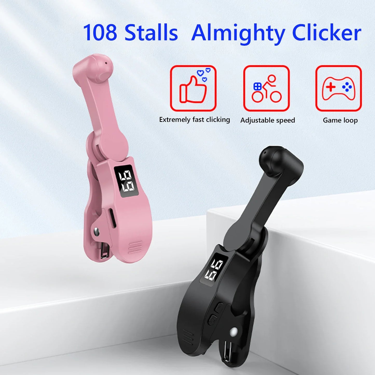 USB Auto Screen Clicker – 108-Speed Simulated Finger Tapper