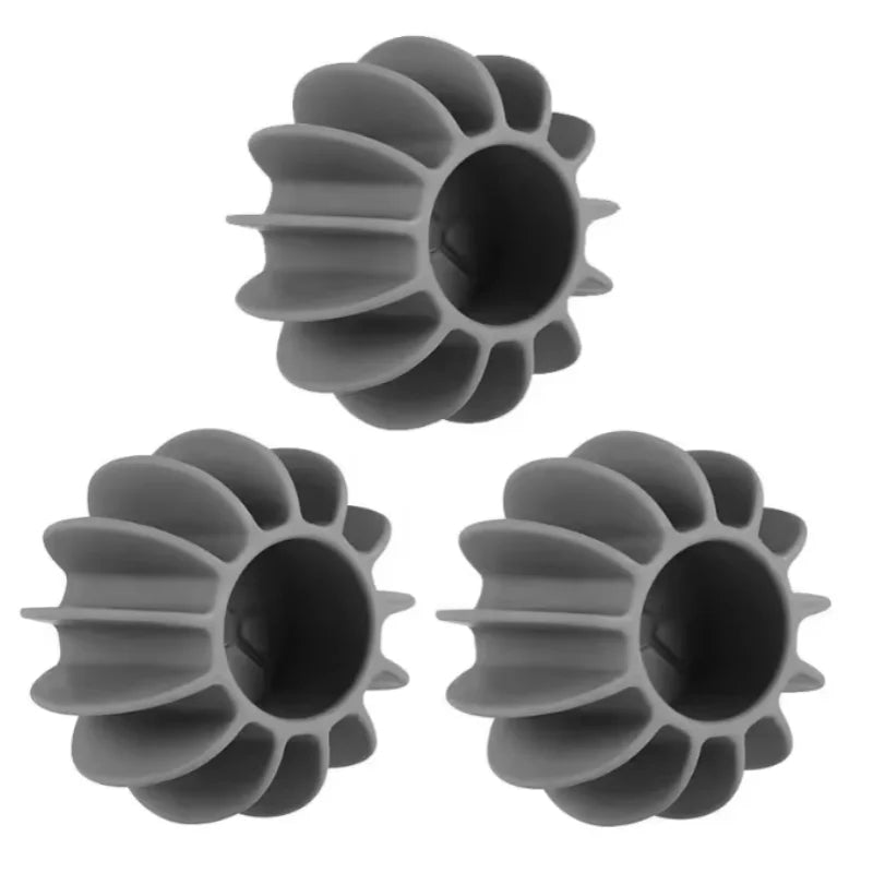 Silicone Laundry Ball – Reusable Pet & Cat Hair Remover Laundry Cleaning Ball Peaceful Pleasures Health and Wellness Gray 3pcs