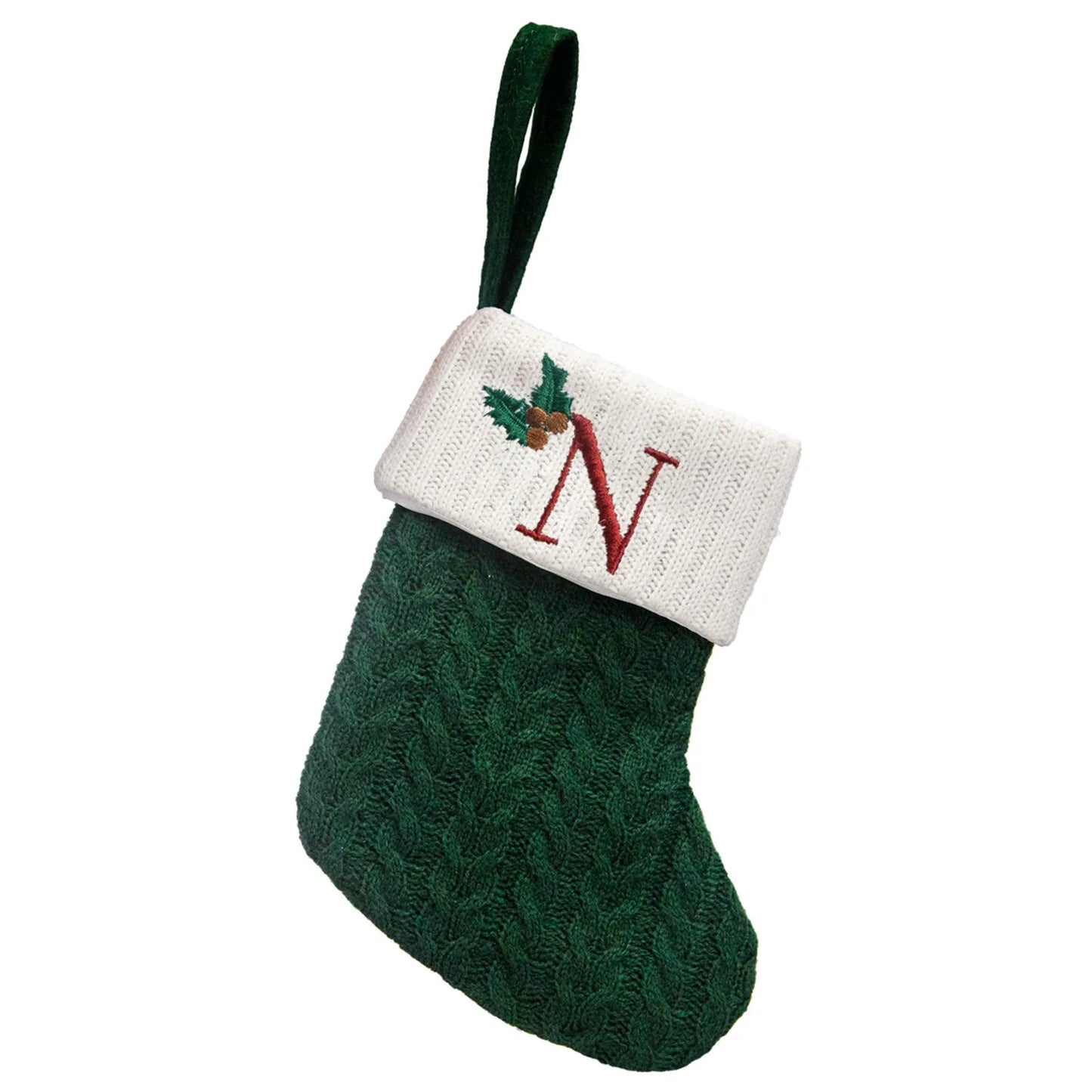 Embroidered Knit Christmas Stocking | Festive Holiday Décor