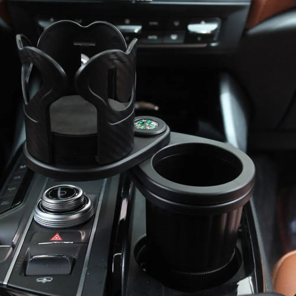 New Universal Car Water Cup Holder Expander 3‑Slot Multifunctional Drink Holder Anti‑Shock Auto Cup Organizer with Compass Peaceful Pleasures Health and Wellness