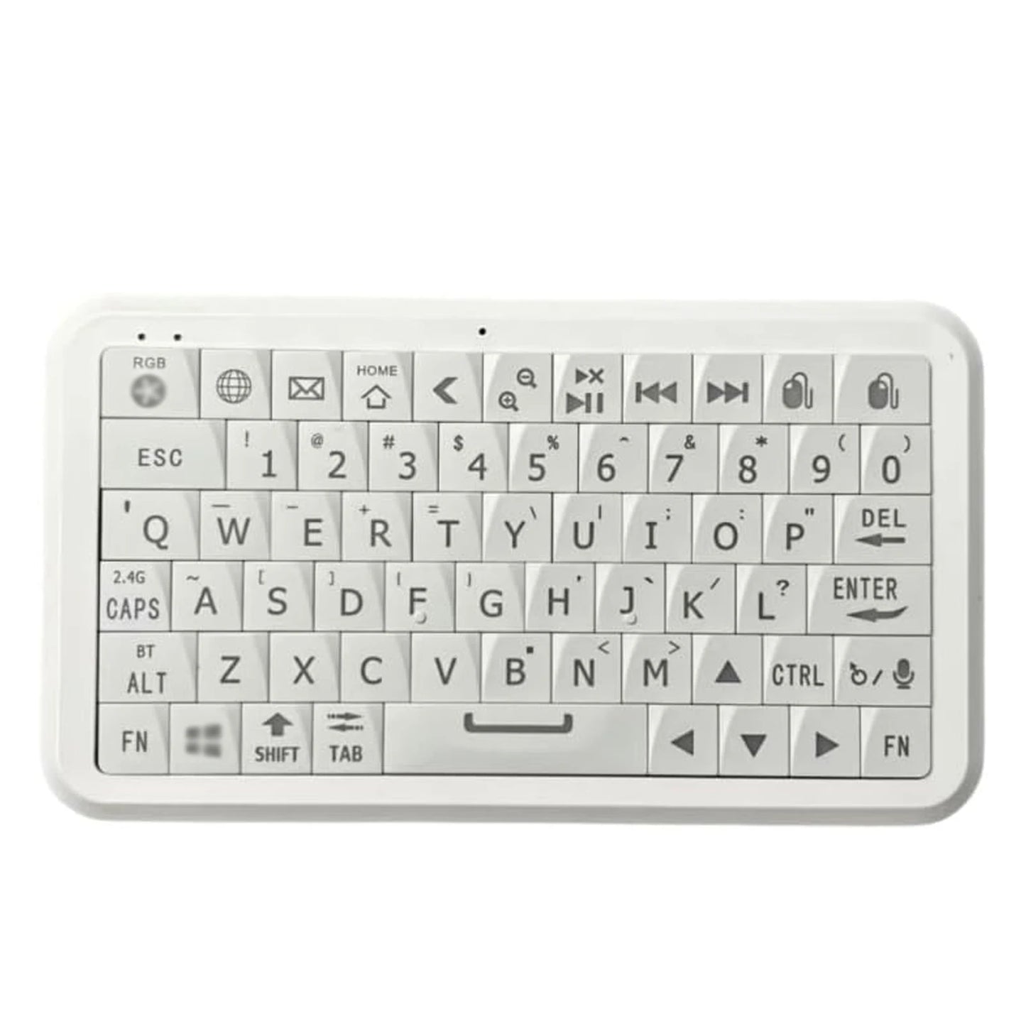 Mini Keyboard With Bluetooth 5.0/2.4G 64 Keys RGB Backlight Options Rechargeable Battery Type-C For Win/For iOS/For Android Peaceful Pleasures Health and Wellness WHITE