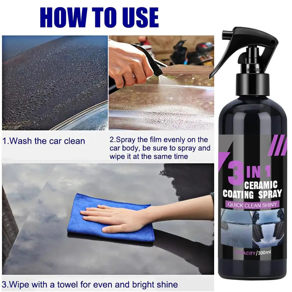 Brighten Shiny Remove Stains Car Quickly Cleaning Spray Car Nano-crystal Coating Agent Car Surface Glass Ceramic Coating Spray Peaceful Pleasures Health and Wellness