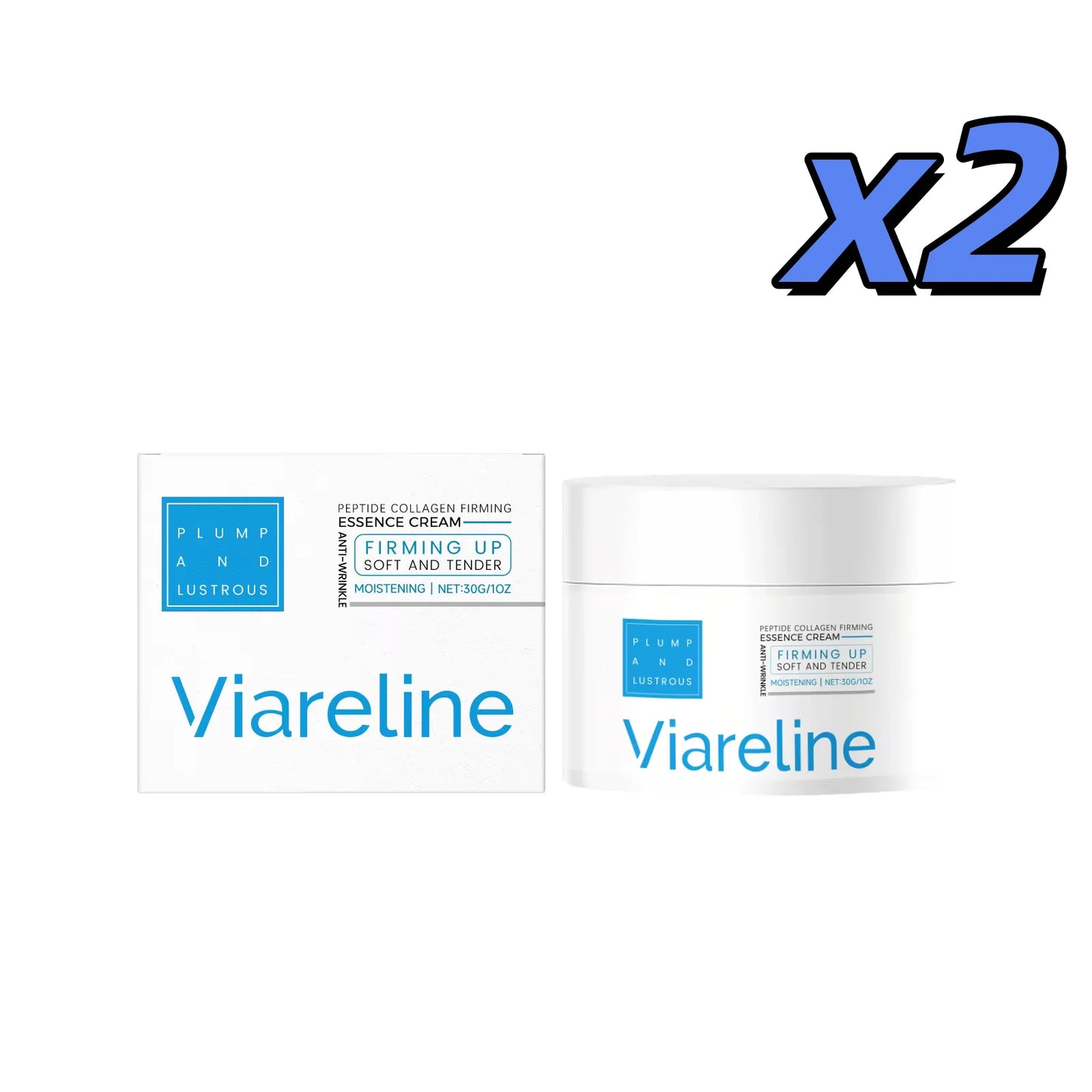 Peptide Collagen Firming Essence Cream Moisturizing Fade Fine Lines Rejuvenating Stabilizing Repairing Smoothing Wrinkle Cream Peaceful Pleasures Health and Wellness 2 x 30g boxed