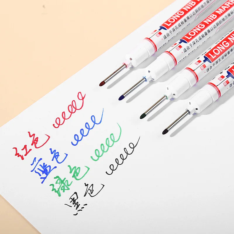 Deep Hole Long Nib Head Markers Metal Perforating Pen Waterproof