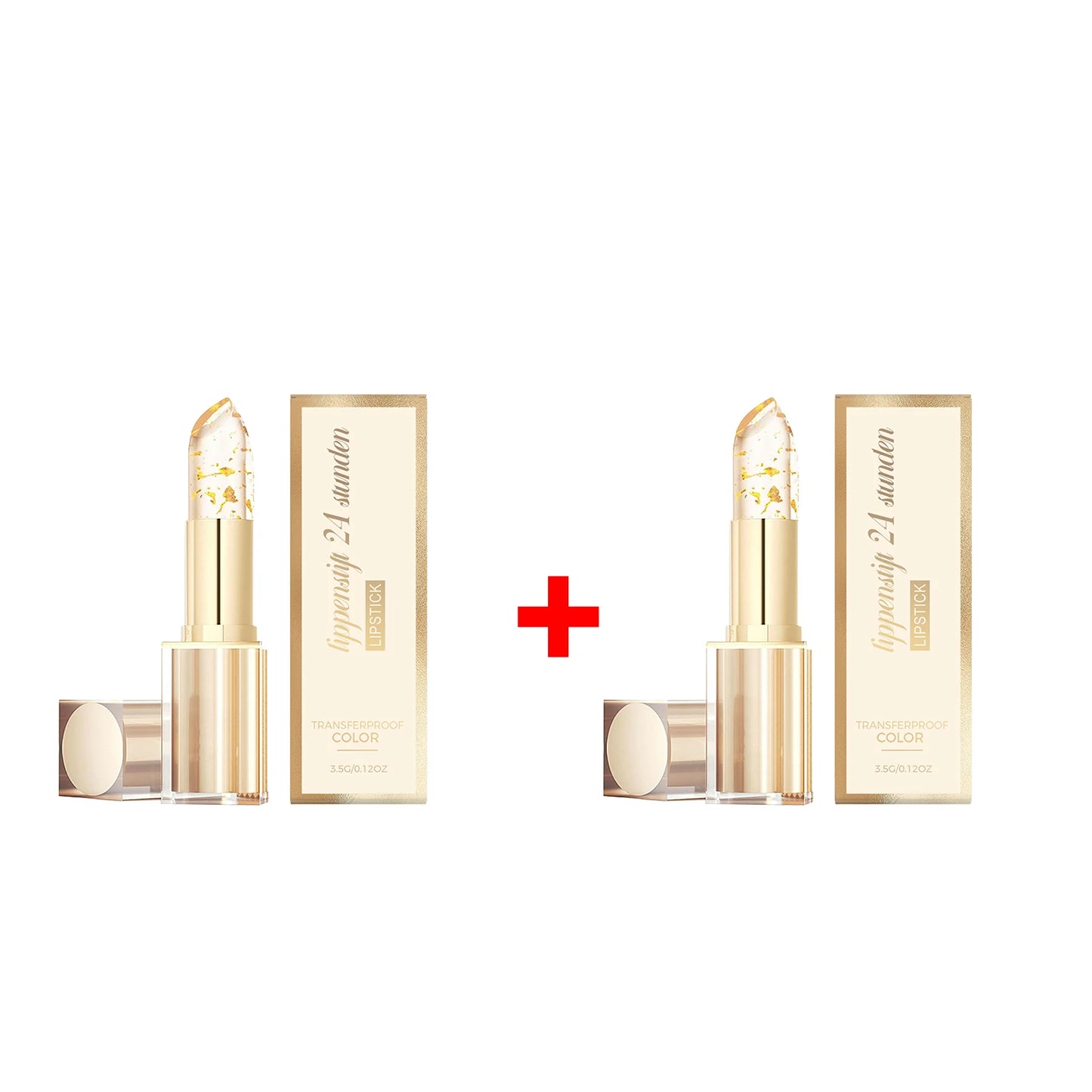 Color Changing Lipstick High Shine Fade Lip Line Gold Nourishing Lipstick Non-stick Long Lasting Moisturizing Lip Balm Peaceful Pleasures Health and Wellness 2 X 3.5g boxed