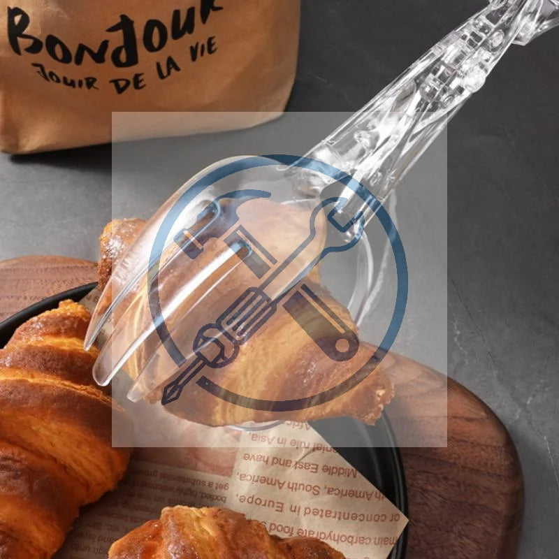 Transparent Plastic Salad Tongs | Food-Safe BBQ Kitchen Tool