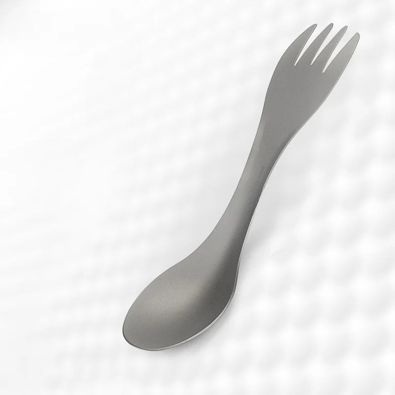 Pure Titanium Spork – Ultralight Camping Fork & Spoon Utensil Camping Spork Utensil Peaceful Pleasures Health and Wellness silver