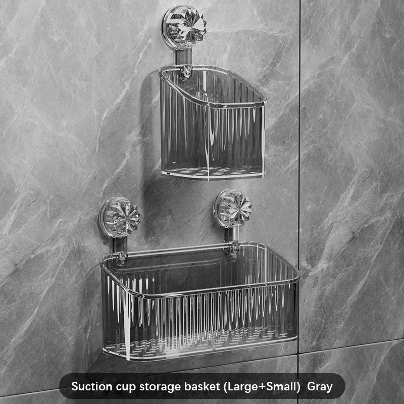 Suction Cup Shower Caddy Shelf – No Drill Wall Organizer