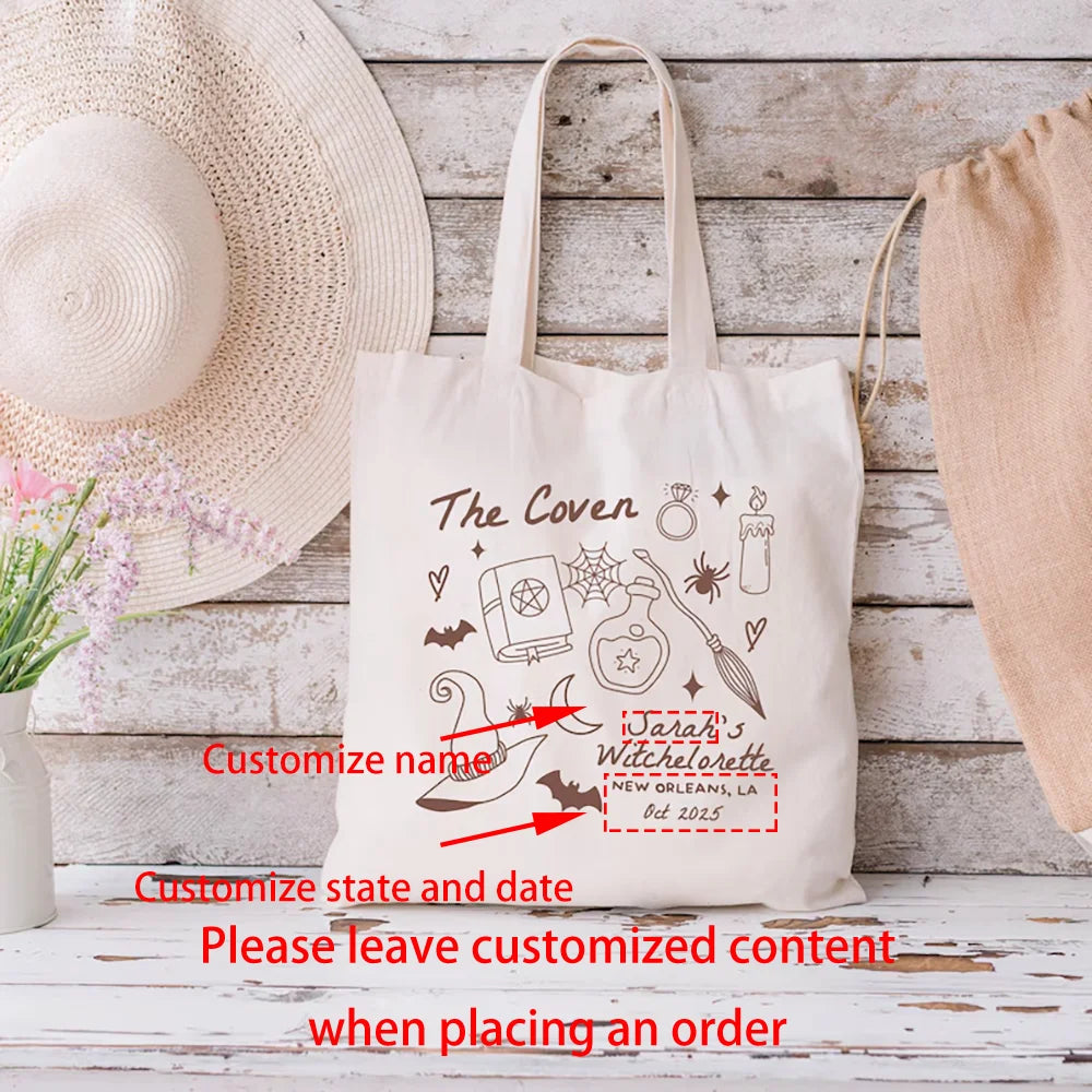 Custom Coven Bachelorette Tote Bag | Witchy Halloween Bridal Party