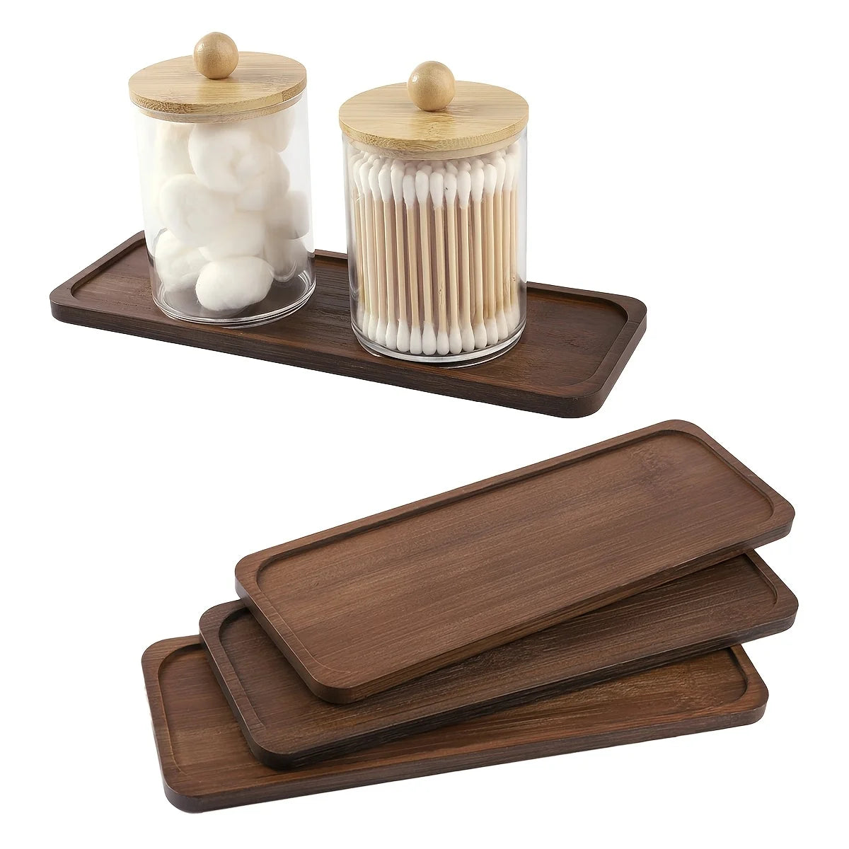 Bamboo Vanity Tray – Bathroom Counter Organizer for Soap, Perfume, Candles & Jewelry
