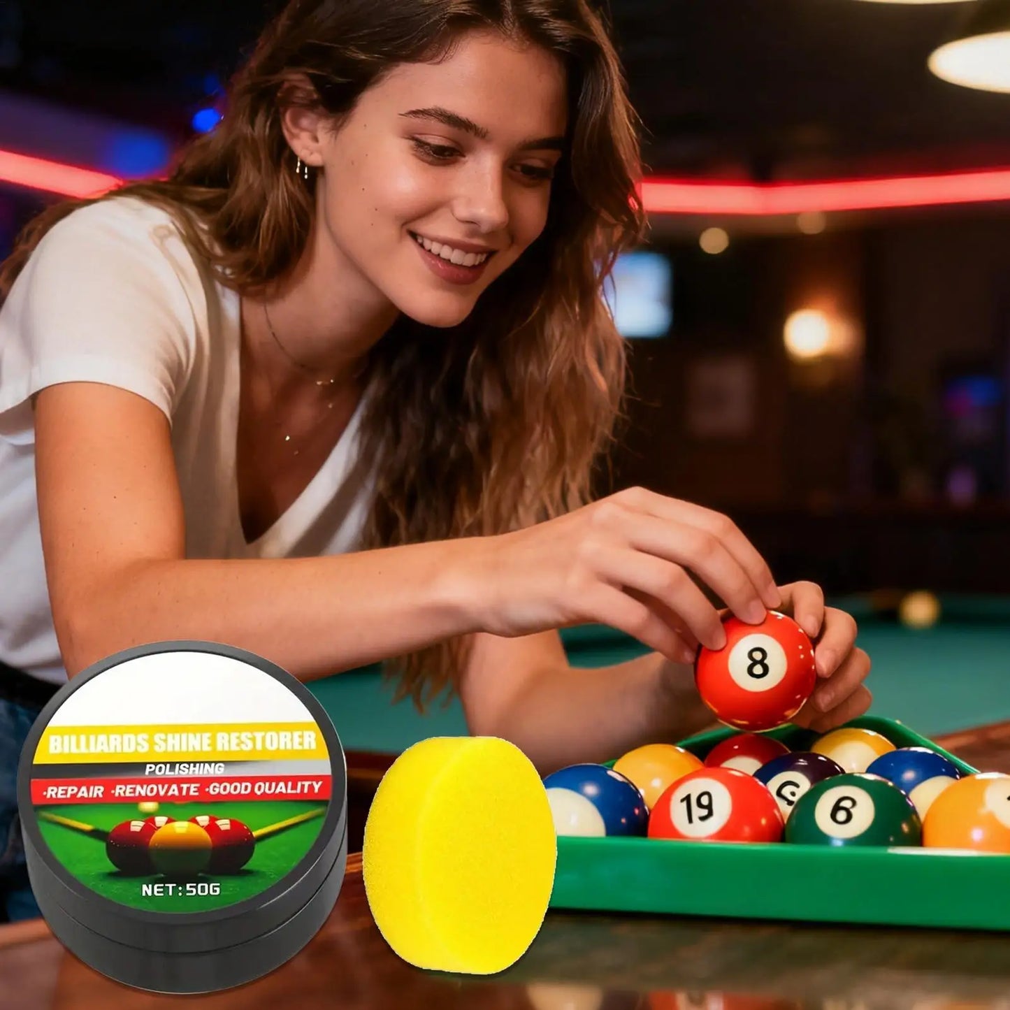 50g Billiard Ball Cleaner Wax, Cleaning & Restoring Polishes Removes Dust Dirt Grime For Pool Balls, Beginners Pro Men Women Peaceful Pleasures Health and Wellness