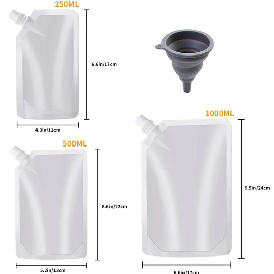 Clear Plastic Flasks and Reusable Drink Bags Leak-Proof for Trave Outdoor Sport Running enthusiasts Concerts 8oz 16oz 32oz Peaceful Pleasures Health and Wellness