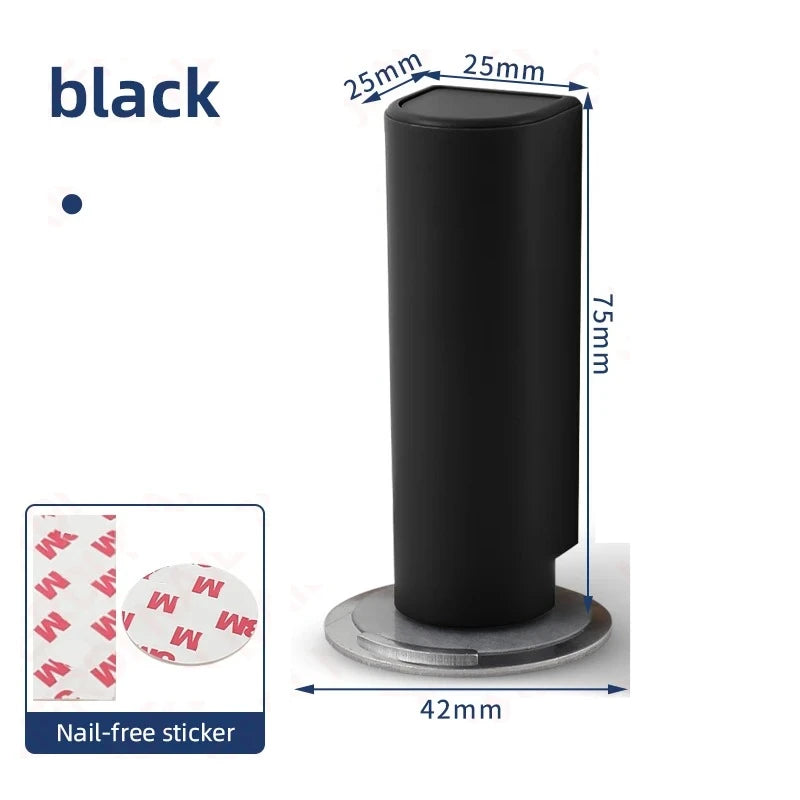 Magnetic Door Stopper Stainless Steel Heavy Duty Door Stop Black Nail-free Door Suction Door Holder Door Hardware Peaceful Pleasures Health and Wellness black