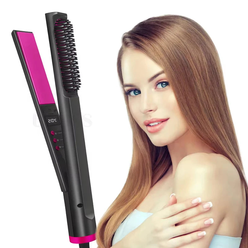 Professional Hair Straightener Infrared and Steam Flat Iron Salon Ceramic Hair Straightening Curler for Hairstyles Peaceful Pleasures Health and Wellness