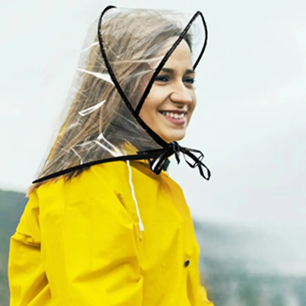 Clear Reusable Waterproof Rain Hat with Wide Brim for Women Lady Outdoor Travel Hiking Gardening Shopping Beach Wind Protection Peaceful Pleasures Health and Wellness