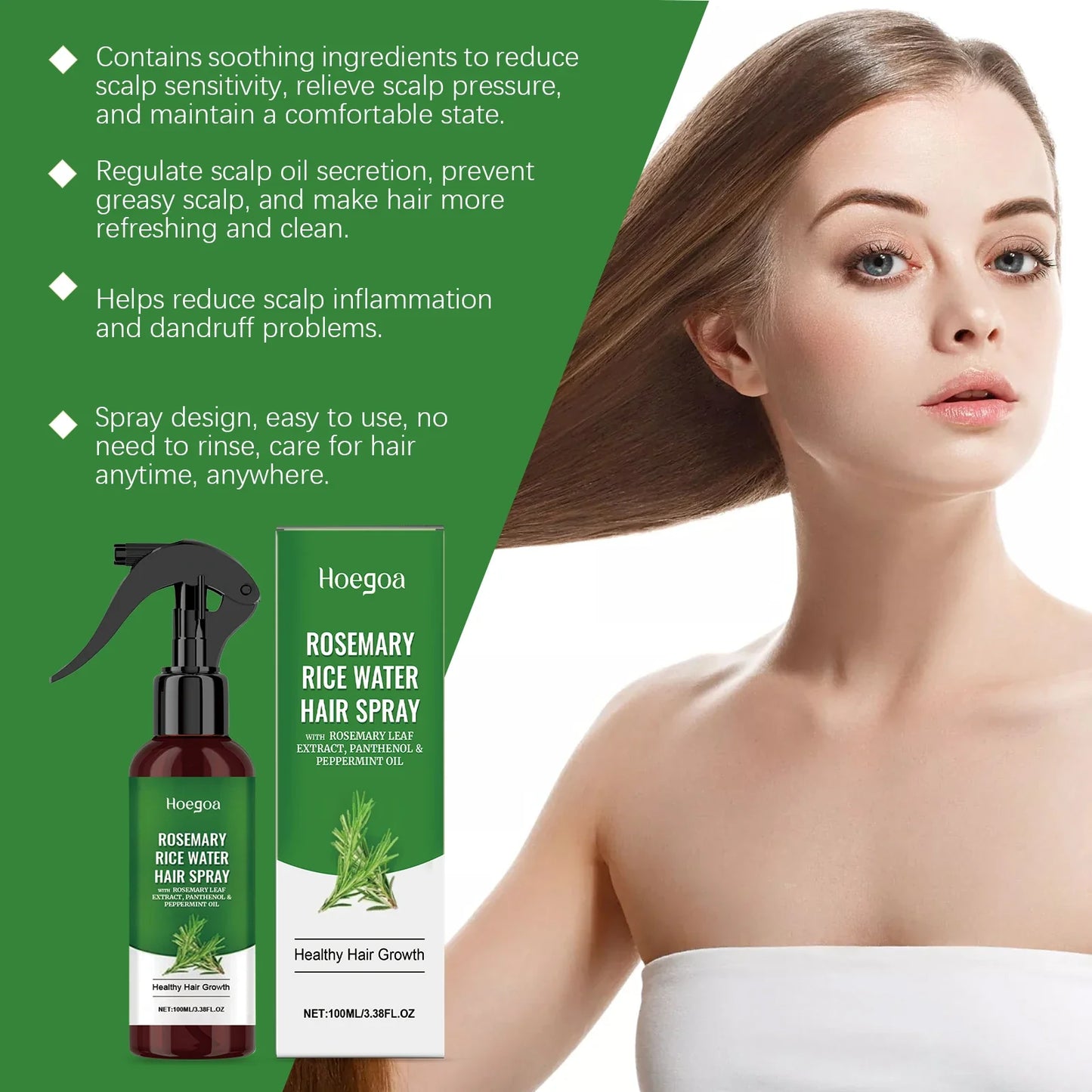 HOEGOA Rosemary Hair Growth Spray – Anti-Baldness Scalp Treatment