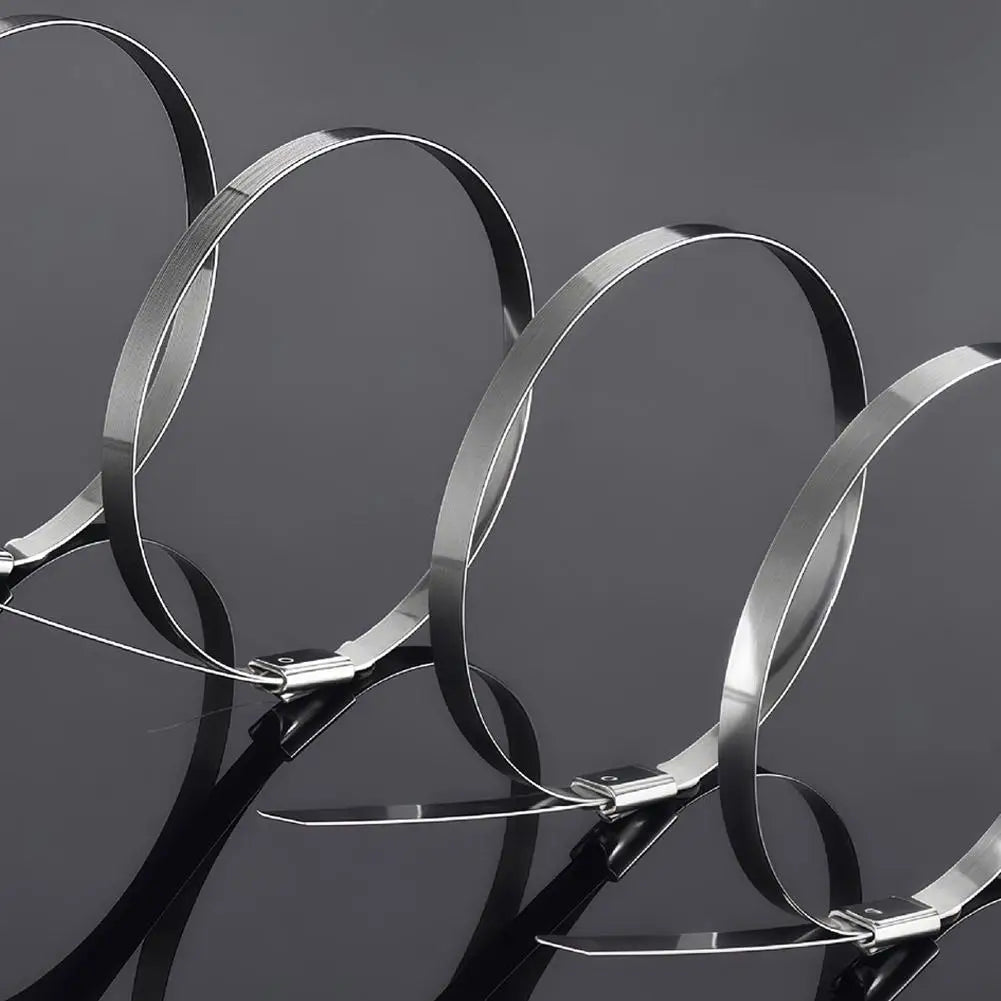 100-Pack Stainless Steel Cable Ties | Self-Locking Metal Zip Ties