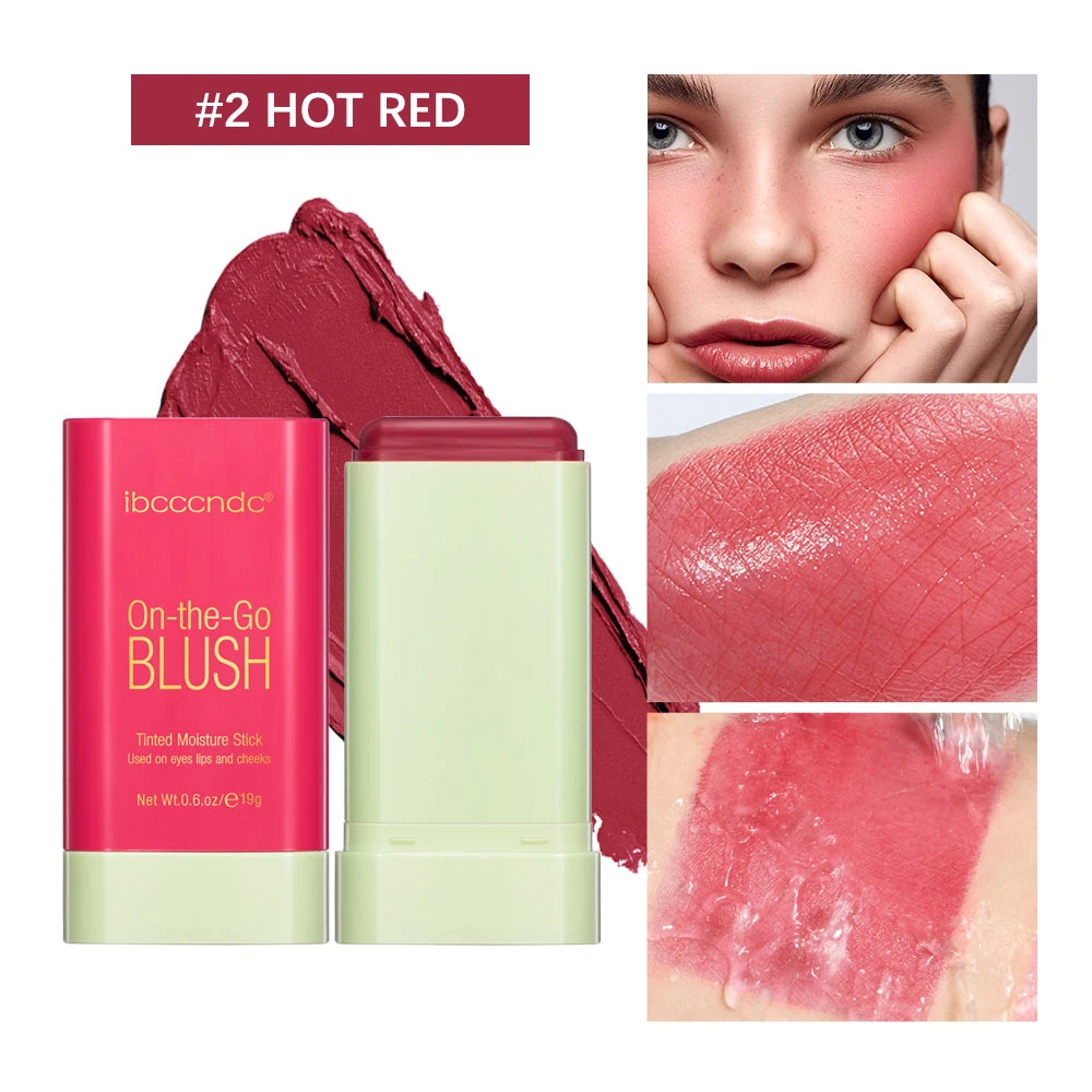 Make Up Functional Blush Stick Easy Color Rouge Blusher Cream Waterproof High Color Rendering Brightening Skin Tone Hot Peaceful Pleasures Health and Wellness