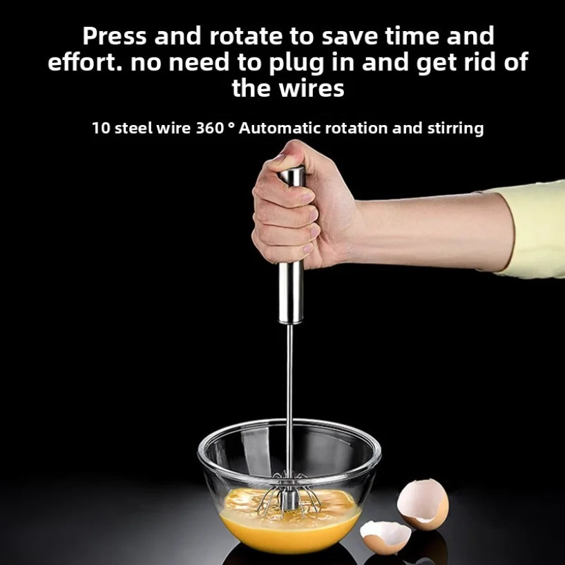 Semi-Automatic Hand Push Whisk | Egg Beater & Milk Frother