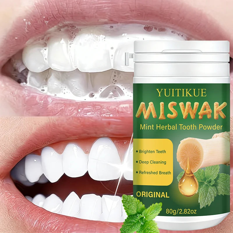 Miswak Mint Herbal Tooth Powder – Natural Brightening & Fresh Breath Herbal Tooth Powder Peaceful Pleasures Health and Wellness