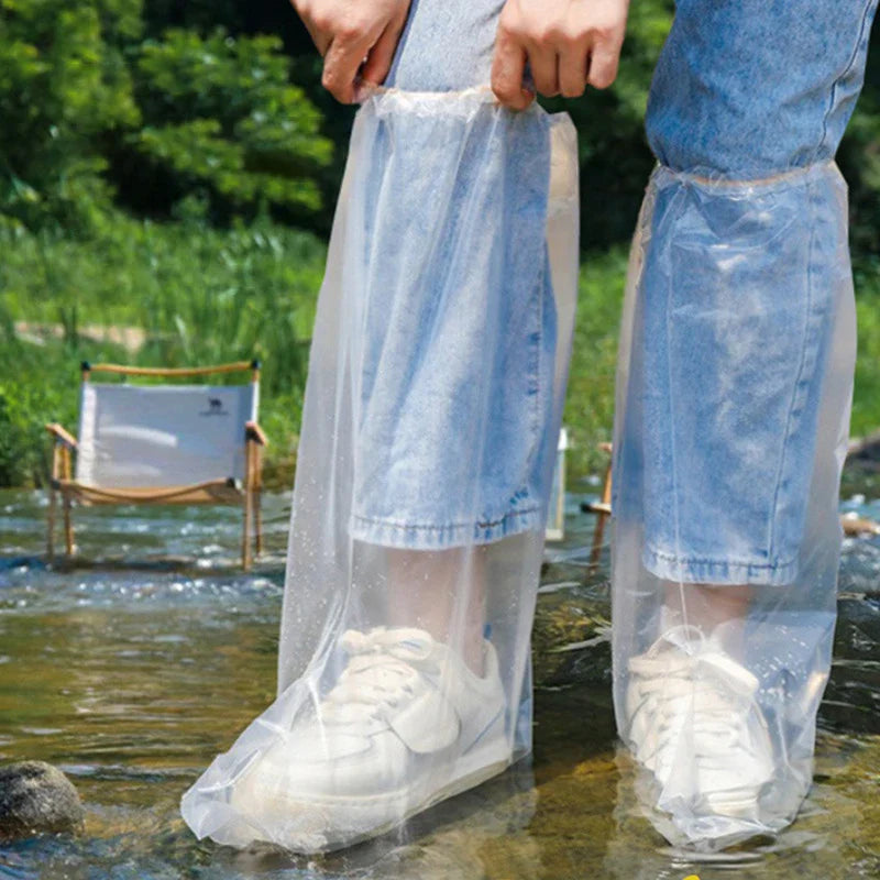 10-Pack Disposable Waterproof Shoe Covers | Thick PE Rain Protectors